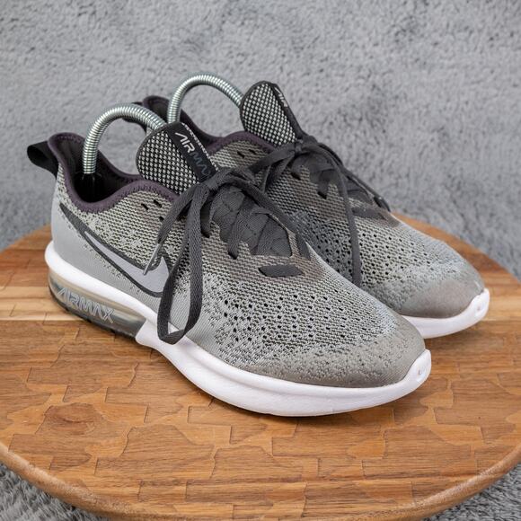 Nike Trainers Mens 6 Air Max Sequent 4 Grey White Running Shoes School Gym - Picture 1 of 8